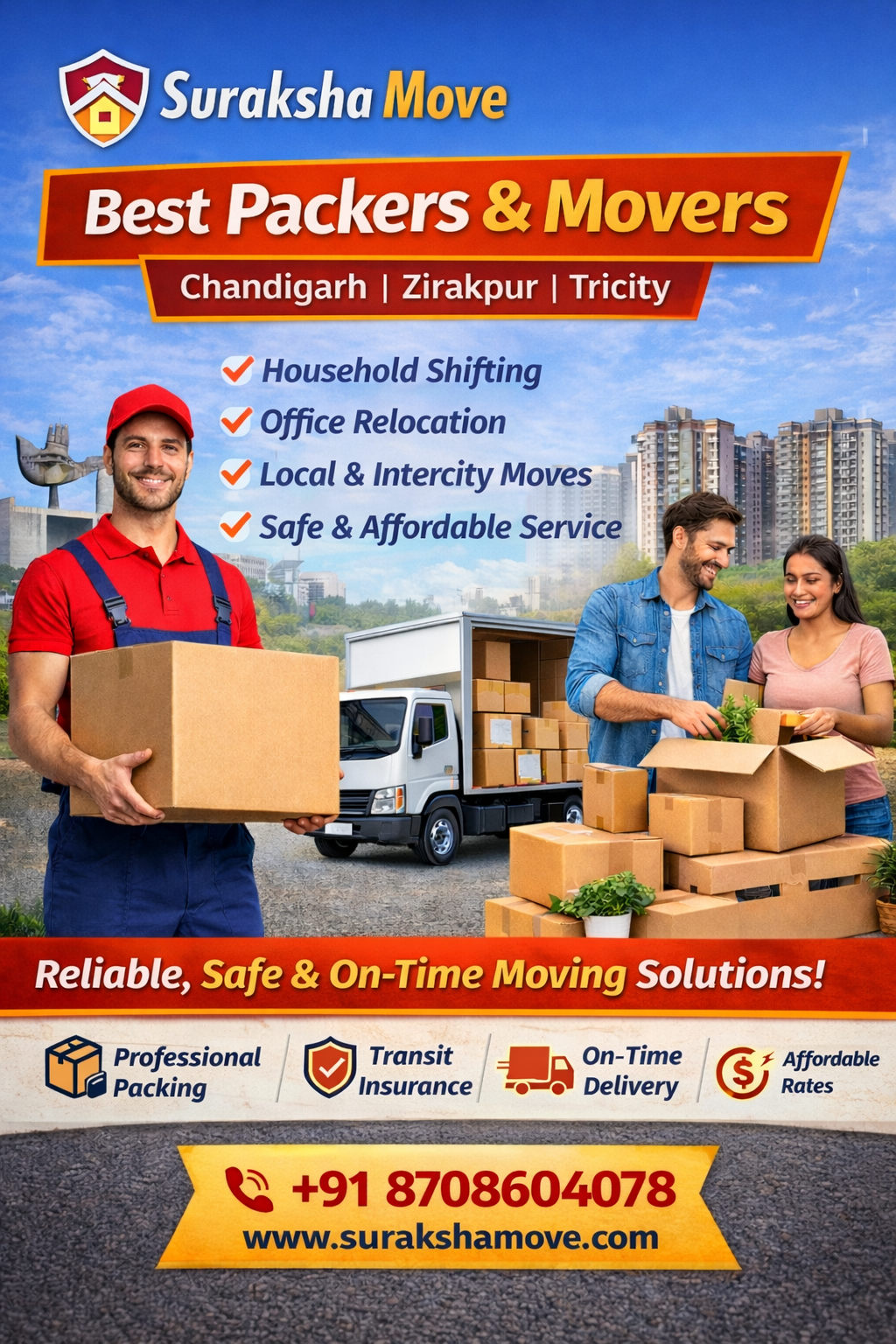 Suraksha Move – Reliable Packers and Movers in Chandigarh, Zirakpur & Tricity